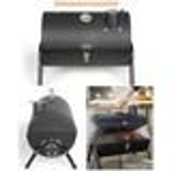 Barbecue Fumoir - Portatif - Acier peint - Surface de cuisson 335x225 cm - Poignée de transport - Charbon
