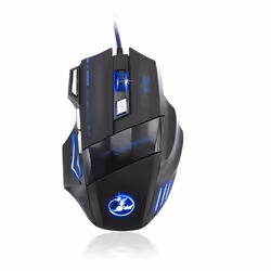Hobby Tech - Souris filaire pour gamer 7 boutons 5500 DPI - Noir/Bleue