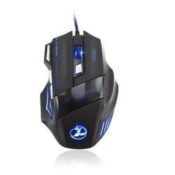 Hobby Tech - Souris filaire pour gamer 7 boutons 5500 DPI - Noir/Bleue