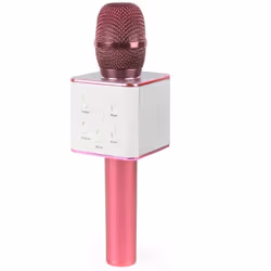 Hobby Tech - Q7 - Microphone sans fil Bluetooth Karaoke avec haut-parleur pour iPhone Android - Or rose