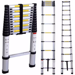 HOBBYTECH - Echelle télescopique 3,80 mètres aluminium Fabriquée avec de l'alliage métallique pour assurer une capacité de 15 ...