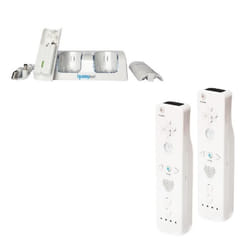 Hobby Tech - Manettes de jeu type Wiimote avec 2 Batteries + Chargeur - Blanc Contenu 2 Manettes de jeu type Wiimote pour Wii