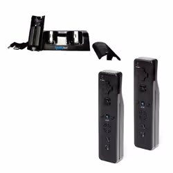 Hobby Tech - Manettes de jeu type Wiimote avec 2 Batteries + Chargeur - Noir Contenu 2 Manettes de jeu type Wiimote pour Wii ...