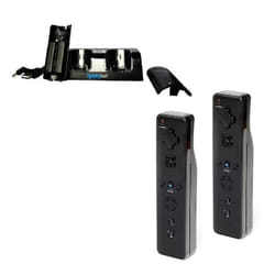 Hobby Tech - Manettes de jeu type Wiimote avec 2 Batteries + Chargeur - Noir Contenu 2 Manettes de jeu type Wiimote pour Wii et
