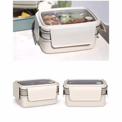 Lunch box isotherme - Non spécifié - Double étage - 600 ml et 400 ml - Acier inoxydable - Hermétique