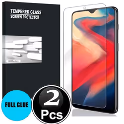 OnePlus 6T Vitre protection decran en verre trempé incassable lot de X2 Glass