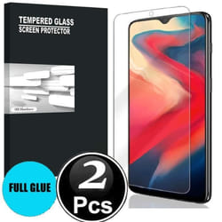OnePlus 6T Vitre protection decran en verre trempé incassable lot de X2 Glass