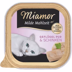 Miamor 4000158750631, Adulte, Toutes races, Jambon, Volaille, 100 g, Sans grain, Pas de couleurs artificielles