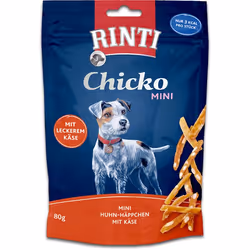 RINTI Chicko Mini, Friandises, Chien, Adulte, Fromage, Poulet, 80 g, Sans sucre