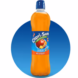 Capri Sun Sirup Multifruit, 600 ml, Mélange de fruits, Sucre, sirop de fructose, eau, jus de pomme* (9,3%) , jus d’orange* (8 ...