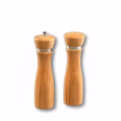 Kesper 13610, Ensemble de poivrière et salière, Bois, Bambou, Poivre, Sel, 215 mm, 6 cm