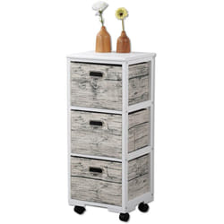 Tagère à roulettes, 3 bacs textiles Kesper