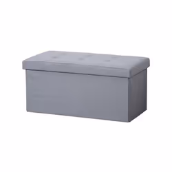 Pouf pliant gris d'une longueur maximale de 76 cm - encore plus d'espace de rangement pour divers objets Rangement supplément ...