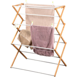 Sèche-linge debout en bambou, 10 barres