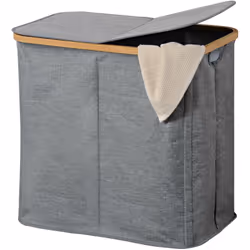 Panier à linge à 2 chambres , sous-vêtements et vêtements sales. Conception légère en polyester. Équipé d'un renfort - cadre ...