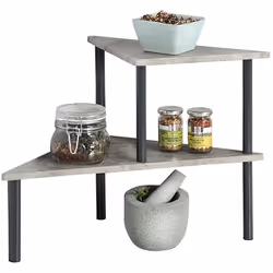 Étagère de cuisine - Kesper - Modèle dangle - 2 niveaux - Gris effet béton - Métal et MDF
