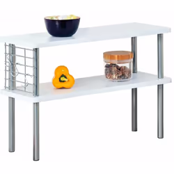 Étagère de cuisine pour épices et ustensiles, 2 niveaux, blanc, Kesper. Cette étagère blanche de la marque allemande Kesper e ...