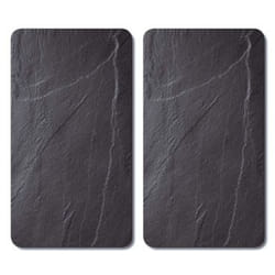 Kesper 36523 planche à découper pour cuisine Rectangulaire Verre Noir, Gris