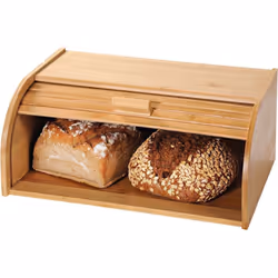 Boîte à pain de Luxe en bois de bambou FSC®. Avec couvercle coulissant pratique pour stocker votre pain, petits pains, boules ...