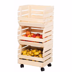 Kesper 69581, Boîte de rangement, Bois, Rectangulaire, Bois de pin, Monochromatique, 4 roue(s)