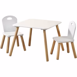 Table pour enfant - KESPER - Modèle 17712 - 1 table - 2 chaises - Blanc