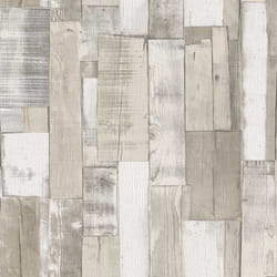 Papier peint intissé imitation bois - RASCH - Bois de Rasch Board - Blanc - 10m x 535cm