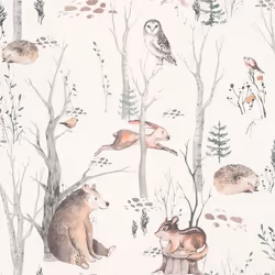 Papier peint - RASCH - Promenade en forêt Kids World - Neutre - Non tissé - 10m x 53cm