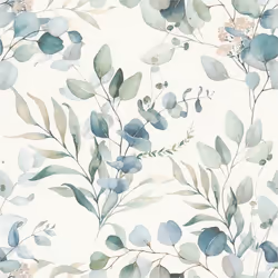 Rasch - 300215 - Papier peint intisse clair avec eucalyptus et plantes vertes a laspect aquarelle