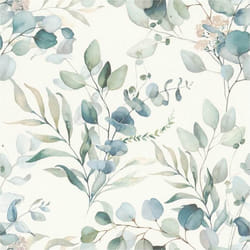 Rasch - 300215 - Papier peint intisse clair avec eucalyptus et plantes vertes a laspect aquarelle
