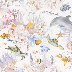 Papier peint - RASCH - Récif de corail - 10 m x 53 cm - Lavable - Non tissé