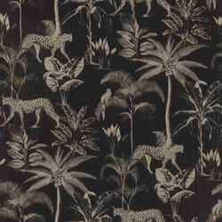 Papier peint Savane Jungle Tropicale - RASCH - Motif Léopard/Palmier Or