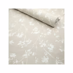 Rasch Freundin III 463811 Intissé Papier peint Botanique 0.53 x 10.05 m beige blanc