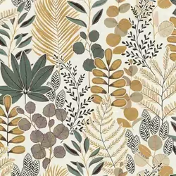 papier peint intissé 465334 papier peint fleurs floral 53 x 1005 cm Rasch Selection beige vert