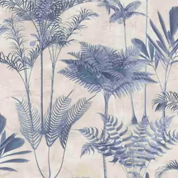 Papier peint intissé 555127 Papier peint Botanical Jungle 53 x 1005 cm Rasch Lirico Beige Bleu