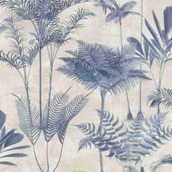 Papier peint intissé 555127 Papier peint Botanical Jungle 53 x 1005 cm Rasch Lirico Beige Bleu