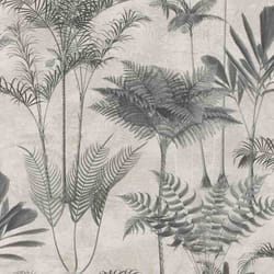 Papier peint intissé 555134 papier peint Botanical jungle 53 x 1005 cm Rasch Lirico gris noir
