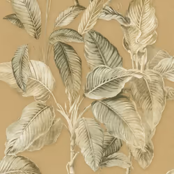 Papier peint feuille de palmier Boho Moutarde Rasch 571479