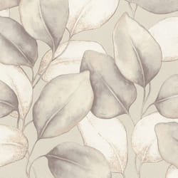 Papier peint vinyle Feuille dOpulenza Gris Rasch 659856