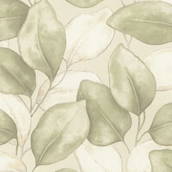 Papier peint vinyle Feuille dOpulenza Vert sauge Rasch 659870
