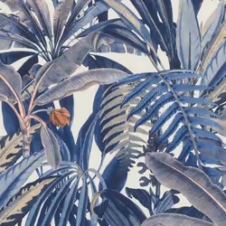 papier peint intissé 689501 papier peint Botanical jungle 53 x 1005 cm Rasch Rhapsody gris bleu