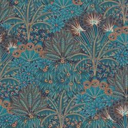 Rasch Sophia 711301 Intissé Papier peint Botanique 0.53 x 10.05 m marron bleu or