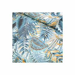 Description générale Le papier peint vinyle sur intissé "Néo Jungle" de Rasch présente des feuilles exotiques bleues, apporta ...