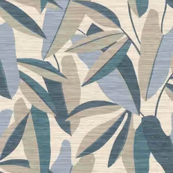 papier peint intissé 866346 papier peint arbres feuilles 53 x 1005 cm Rasch Selection beige bleu