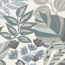 Papier peint intissé 867411 papier peint Botanical jungle 53 x 1005 cm Rasch Symphony noir blanc