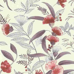 Papier peint intissé 869118 papier peint Botanical jungle 53 x 1005 cm Rasch Symphony rouge blanc