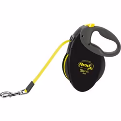 TRIXIE NEON GIANT L, Chien, Laisse avec enrouleur, Noir, Jaune, Ruban, 50 kg, 8 m