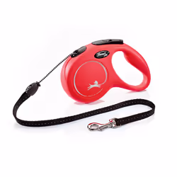 Flexi New Classic M, Chien, Laisse avec enrouleur, Rouge, Cordon, 20 kg, Monochromatique