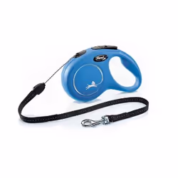 Flexi New Classic S Cord 8 m, Chien, Laisse avec enrouleur, Bleu, Cordon, 12 kg, Monochromatique