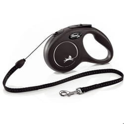 Flexi New CLASSIC 8 m Noir Chien Laisse avec enrouleur