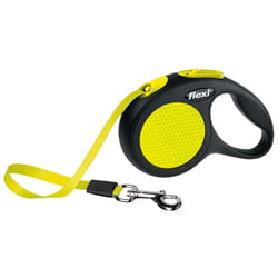 Flexi New NEON 3 m Noir, Jaune Chien Laisse avec enrouleur